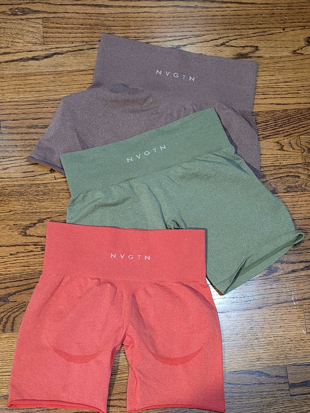 NVGTN Stretch High-Waist Shorts - Red, Green, Purple